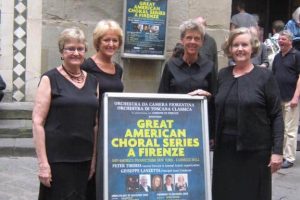 Castlewood Ladies in front of the Santo Stefano al Ponte Vecchio Church in Florence, Italy