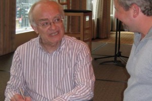 Maestro Rutter speaking with one of our Tenors