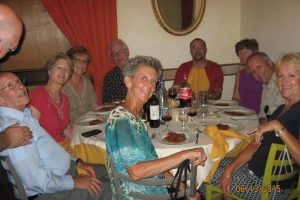 Castlewood Singers dining at the Osteria Dei Baroncelli restaurant in Florence, Italy