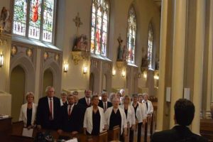 Singing at Mass, Holy Name Catholic Church, 2018